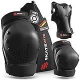 SKATEWIZ Inline Schoner Set Kinder - SMASH - Größe S in Schwarz - Skater Schutzausrüstung Kinder - Schützer Inliner Kinder - Rollschuh S