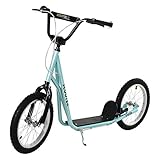 HOMCOM Kinderroller Scooter Kinder Roller Tretroller Cityroller Kickboard Luftreifen 16 Zoll Blau139 x 58 x 90-96