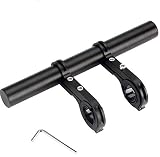 PERFETSELL Fahrrad Lenker Extender 31,8 MM Doppel Fahrradlenker Verlängerung Halterungen mit Gummiringe Lenkkopferweiterungen für Mountainbike Fahrrad Handy, Tacho, Taschenlamp