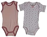 Poco Piano 2er Pack Baby Body Mädchen Jungen Baumwolle rosa Weiss (62/68)