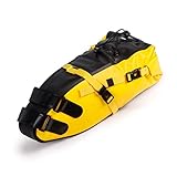 RONGJJ Fahrrad Gepäckträgertasche, Wasserdicht Fahrrad Satteltaschen, 10L Multifunktionale Hinter Gepäcktasche Reflektierend Rücksitztasche Für Rennrad Mountainbike, Yellow Black, 10L