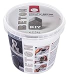 Rayher 34153000 Kreativ-Beton, Eimer 2,5 kg, hellgrau, Bastelbeton, Beton zum Basteln, Beton zum Gießen, Betonpulver zum Gießen, staubarm, gebrauchsfertig, mit Wasser anrü