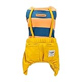 Hundehemd Kleidung Streifenhemden 4 Beine Freizeithemd Overalls Coole Sommer Frühling Herbst Tank Top Weste für Kleine Hund Welpen Katze (Orange, L)