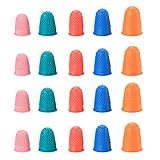 20 Stück Gummi-Fingerspitzen-Pads, wiederverwendbare Fingerschutz, verdickte Fingerhüte zum Zählen von Sortieren von Schreiben, Sportspielen (5 Größen und Farben)