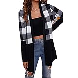 ZYHOOD Damen Weihnachtsstrickjacke Damen Langarm Strick Oversize Pullover Winter Leichte Open Front Top Oberbekleidung Casual Coverup Coat Damen Weihnachten Strickcardigan Lang Cardigan Winterjack