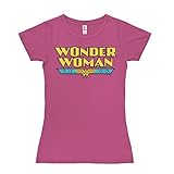 Logoshirt DC Comics - Wonder Woman Logo T-Shirt Damen - pink - Lizenziertes Originaldesign, Größe S