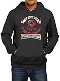 Shirt Happenz Augsburg #1 Premium Hoodie | Fussball | Fan-Trikot | #jeden-verdammten-Samstag | Herren | Kapuzenpullover, Farbe:Schwarz;Größe:4XL