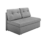 lifestyle4living Schlafsofa in grauem Mikrofaserstoff, Sofa mit Schlaffunktion und Bettkasten, Pflegeleichte Schlafcouch ink