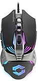 Speedlink Tyalo Gaming-Maus - Multicolour LED-Beleuchtung in metallischem Design, bis zu 3200dpi für Gaming, PC, Notebook, Laptop, schw