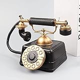 AWJ Retro schnurgebundenes Festnetztelefon, schnurgebundenes Tischtelefon aus Harz, kabelgebundenes Telefon-Dekor für die Schreibtischdekoration zu H