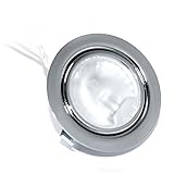 2 Pack 12V Halogen Möbel Schrank Küchen Einbauleuchte Möbelleuchte Einbaustrahler Spot Farbe: Chrom IP20 inkl. G4 20 Watt Stiftsockelbirne ohne T