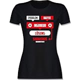 Beruf und Job Geschenke - Ingenieur Problemlösung Kaffee weiß - S - Schwarz - Ingenieur t-Shirt Damen - L191 - Tailliertes Tshirt für Damen und Frauen T-S