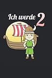 Wikingerin Notizbuch: Personalisiertes Cover - A5 Tagebuch/Malbuch/Skizzenbuch Mit 120 Linierten Seiten als Geschenk für 2 Jährige M