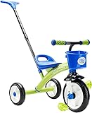 GOMO Kids' Trike with Parent Push Handle Tricycle (Grün/Blau)