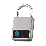 CQSYCQ Fingerprint-Vorhängeschloss, geeignet für Haustür, Bücherregal, Koffer, Rucksack, Fitnessstudio, Fahrrad, Büro, Unterstützung USB-L