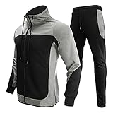 Trainingsanzug Herren aus Baumwolle Freizeitanzug Trainingsanzug Hausanzug Trainingsanzug Herren Jogginganzug Langarm Fashion Herbst Und Winter Street Casual Herren Patchwork Basic Anzug