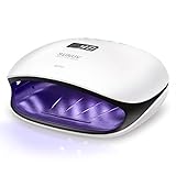 48W UV LED Nagel Lampe, SUNUV SUN4 Gellampe UV-Nageltrockner Nagellampe für Schellack Maniküre-Gel mit 4 Timern, LCD-Display, Auto Sensor und schneller Trocknung und H