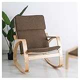 DUNAKE Sessel Schlafzimmer, Akzentstuhl Für Wohnzimmer, Moderne Chaiselongue Indoor Mit Kopfstütze Holzrahmen Lazy Sofa Chair Mit Kissen Einzel-Freizeitstuhl Für Balkon Yard Office (Color : Brown)