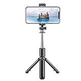 Selfie-Stativ, Bluetooth, kabellos, tragbar, Mini-Selfie-Stick, Fernbedienung, abnehmbar, um 360° drehbar, für iPhone, Samsung, G Pro, Android-Smartphones, Reisen und O