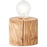 BRILLIANT Lampe, Trabo Tischleuchte 10cm kiefer gebeizt, Holz, 1x A60, E27, 25W,Normallampen (nicht enthalten)