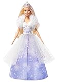 Barbie GKH26 - Dreamtopia Schneezauber Prinzessin Puppe mit Haarbürste und Diadem, Spielzeug ab 3 J