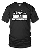 shirtloge - Augsburg - Fanblock - Meine Heimat, Mein Verein - Fussball Fan T-Shirt - Schwarz - Größe XXL
