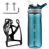 Flaschenhalter mit Trinkflasche Fahrrad Set - Getränkehalter mit 750ml Wasserflasche, Leicht Stark Trinkflaschenhalter für MTB, Rennrad, Fahrrad - Flasche Halter und F