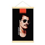 WPQL Queen Lead Sänger Freddie Mercury Head Portrait Red Band Rock Musik Poster Wandkunst Heimdekoration Leinwand Gemälde Hängende Bilder 50 x 75