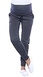 Mija - Casual Schwangerschaftshose Umstandshose mit Bauch-Panel/Umstandsmode 4060 (EU38 / M, Graphite)