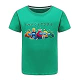 Among Us Gaming Impostor Character Jungen Mädchen T-Shirt Gamer Top 5-13 Jahre, Grün 2, 7-8 J