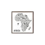 UTF4C Dekoratives Holzschild Südafrika-Karte Reiseführer Afrika Marokko Löwe gerahmtes Holzschild Wandkunst Schild 30,5 x 30,5