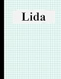Lida: composition notebook graph paper, Personalized Lida graph paper sketchbook, 8.5×11, 120 Pag