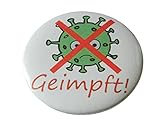 Button Geimpft! Anstecker Pin Brosche Fun Humor Cartoon S