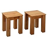 Krok Wood 2x Hocker Bonn aus Massivholz in Buche 35x35x45