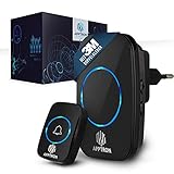 Apptron – Premium Funkklingel 300m Reichweite – Funk Türklingel kabellos, batteriebetrieben & IP44 wasserabweisend – 60 Töne & 5 Lautstärk