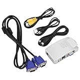 Socobeta Universal PC Converter Box VGA zu TV Composite Video Converter PC VGA zu TV AV Cinch Signaladapter von HDTV Computer Laptop Desktop zu TV