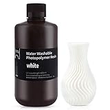 ELEGOO 405nm Wasser Waschbares Resin, 3D Drucker Rapid Resin für LCD/DLP UV Härtung Photopolymer 3D Drucker, 1000g Weiß