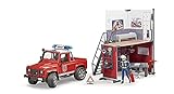Bruder 62701 - bworld Feuerwehrstation mit Land Rover Devender und Feuerw