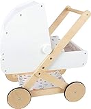 Small Foot 11914 Puppenwagen Little Button aus Holz, multifunktionaler und hochwertiger Puppenkinderwagen, ab 3 Jahren Toys, M