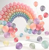 FORMIZON Pastell Luftballons, 120 Stücke 10 Farben Latex Luftballons, Farbige Ballons, Macaron Ballon, Bunte Dekorative Ballons Latexballons Pastell für Hochzeit Geburtstag Engagement Baby D