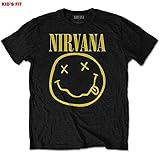 T-Shirt # Xxl Kids Black # Yellow Smiley