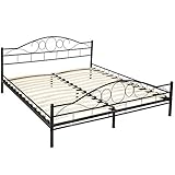 ADHW 180x200 cm Schlafzimmerbett Bettgestell Metall Bett Doppelbett neu + L