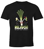 MoonWorks Herren T-Shirt Karneval Fasching Fastnacht Helauch Lauch Helau lustig Fun-Shirt Mann schwarz L