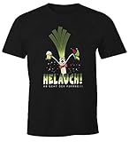 MoonWorks Herren T-Shirt Karneval Fasching Fastnacht Helauch Lauch Helau lustig Fun-Shirt Mann schwarz XL