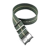Nylon NATO Armband 20mm 22mm Nylongewebe-Bügel-Uhr-Zubehör Uhrenarmbänder grün Khaki,22