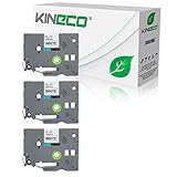 Kineco 3 Schriftbänder kompatibel für Brother TZE-231 12mm/8m - Schwarz auf Weiß P-Touch 1000 1010 1080 1090 1200 1200P 1230PC 1250 1280 1290 1750 1800 1850 200 220 2400 2450 2460 2470 2480 300 310