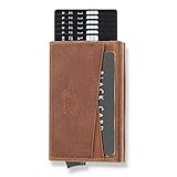 Solo Pelle Kartenetui | Kreditkartenetui | Leder Geldbörse Slim Wallet Portmonee | Geldbeutel mit RFID Schutz für bis zu 11 Karten Model: Mech (Vintage Braun 1)