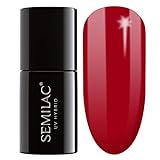 Semilac UV Nagellack Rot Farb 027 Intense Red 7 ml UV LED Farblack für Farbintensive Fingernägel Ergiebig und Langlebig N