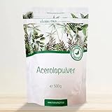 VivaNutria Acerola Pulver 500g I natürliches Vitamin C Pulver als Acerola Frucht-Pulver für Smoothies oder als Müsli-Topping I Acerola Kirsche aus kontrolliertem Anbau und laborgeprüft I veg