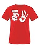 Comedy Shirts - Dream Team Pfote Hand - Jungen T-Shirt - Rot/Weiss Gr. 134-146